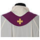 Purple chasuble in polyester, cross grapes wheat Gamma s8