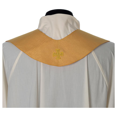 Chasuble in pure wool with embroidery on gallon, golden Gamma 8