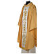 Chasuble in pure wool with embroidery on gallon, golden Gamma s3