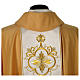 Chasuble in pure wool with embroidery on gallon, golden Gamma s6