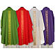Chasuble in polyester with satin embroidered gallon and V neckline Gamma s2