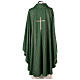Chasuble in polyester and lurex with machine embroidery and stripes Gamma s5