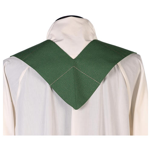 Priest Chasuble with gold lines and cross in polyester and lurex Gamma 9