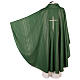 Priest Chasuble with gold lines and cross in polyester and lurex Gamma s6