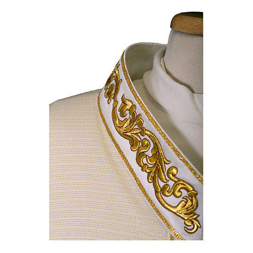 Chasuble in wool and lurex with embroidered reinforced neckline, light fabric Gamma 2