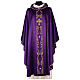 Chasuble in polyester satin with embroidered reinforced neckline and strass cross Gamma s1