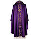 Chasuble in polyester satin with embroidered reinforced neckline and strass cross Gamma s4