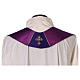 Chasuble in polyester satin with embroidered reinforced neckline and strass cross Gamma s6