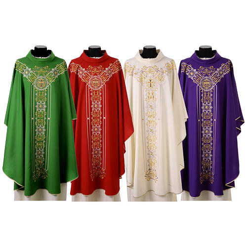 Chasuble in pure wool with embroidery decoration Gamma 1