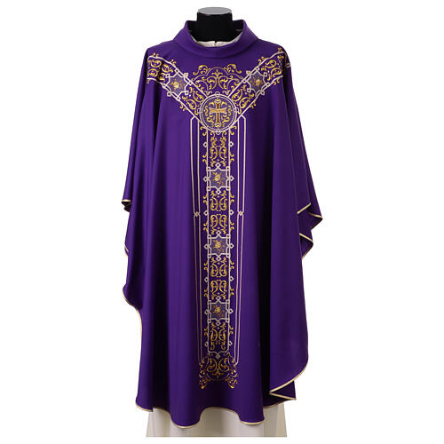 Chasuble in pure wool with embroidery decoration Gamma 8