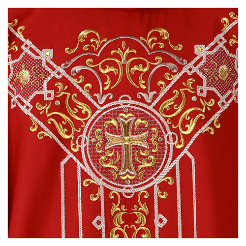 Chasuble travaillée sur tissu pure laine broderie appliquée Gamma 5