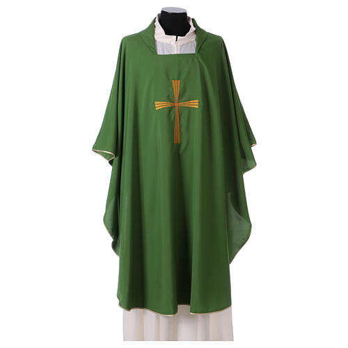 Chasuble in polyester with machine embroidery on front and back Gamma 3