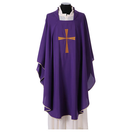 Chasuble in polyester with machine embroidery on front and back Gamma 6