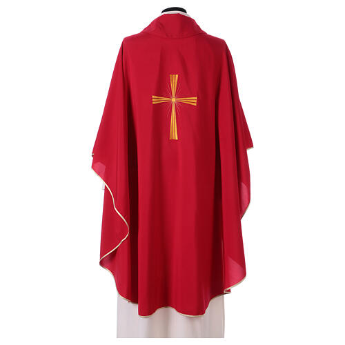 Chasuble in polyester with machine embroidery on front and back Gamma 7