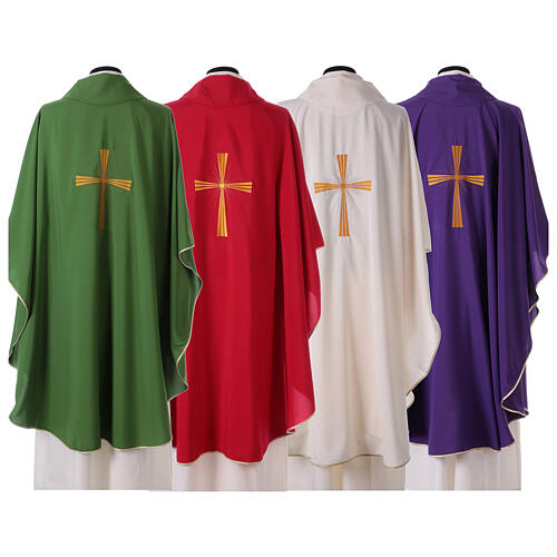 Chasuble in polyester with machine embroidery on front and back Gamma 8
