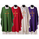 Chasuble in polyester with machine embroidery on front and back Gamma s1