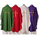 Cross Chasuble in polyester with machine embroidery on front and back Gamma s8