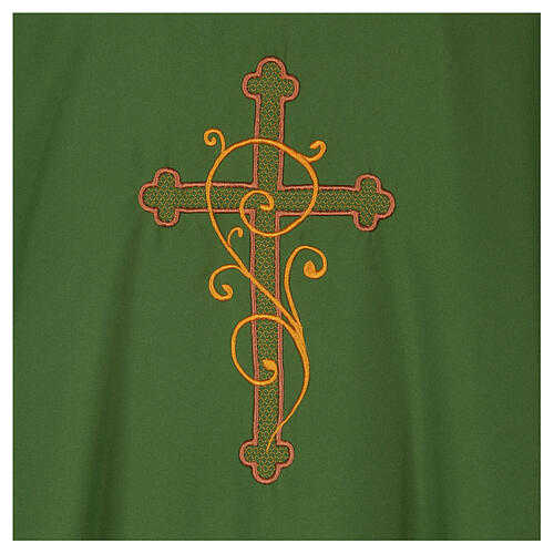 Catholic Priest Chasuble 100% polyester with machine embroidery cross, light fabric Gamma 2