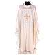 Catholic Priest Chasuble 100% polyester with machine embroidery cross, light fabric Gamma s5