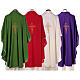 Catholic Priest Chasuble 100% polyester with machine embroidery cross, light fabric Gamma s8