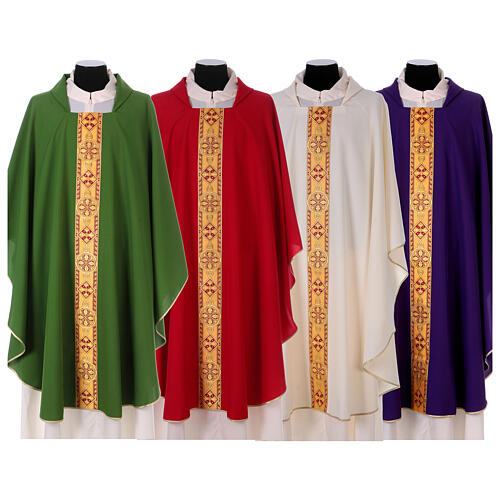 Chasuble in polyester with decorated gallon Gamma 1
