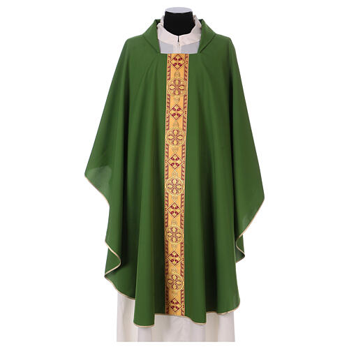 Chasuble in polyester with decorated gallon Gamma 3