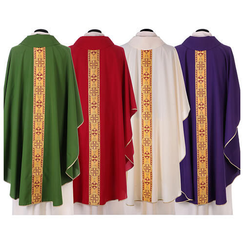 Chasuble in polyester with decorated gallon Gamma 7