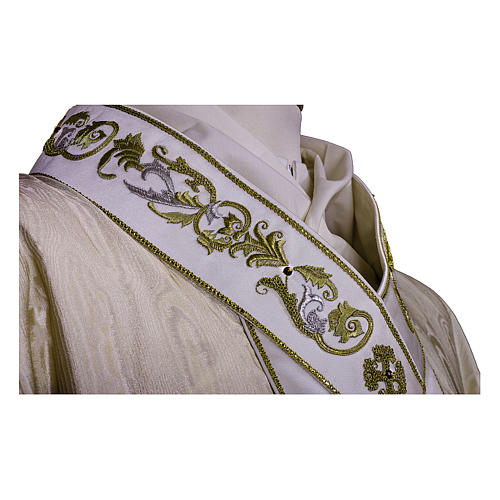 Casulla tejido muy precioso lana seda, estolón y cuello BORDADOS A MANO Gamma 2