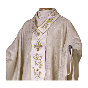 Chasuble en laine soie moiré entièrement BRODÉE À LA MAIN Gamma