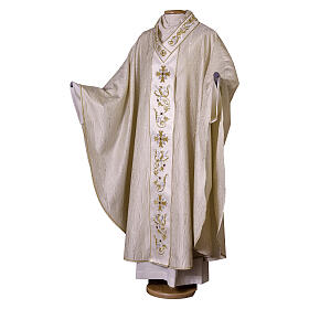 Chasuble in moire wool silk entirely HAND EMBROIDERED Gamma