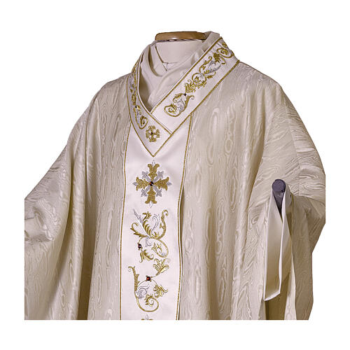 Chasuble in moire wool silk entirely HAND EMBROIDERED Gamma 2