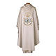 Marian Priest chasuble in polyester satin with machine embroidery s1