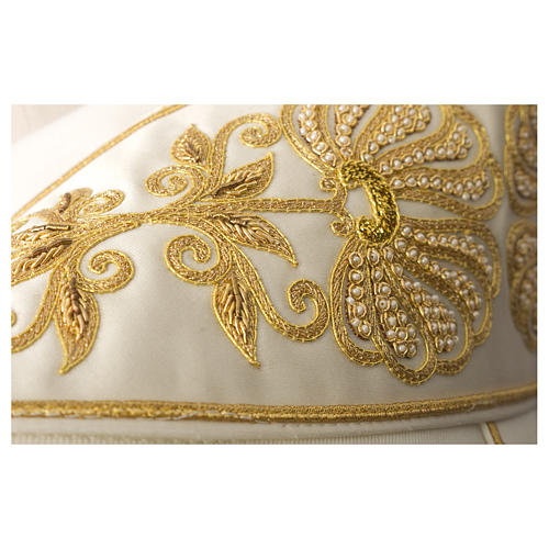 Chasuble in pure wool with gallon and neckline in silk satin, hand-embroidered Gamma 2