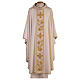 Chasuble in pure wool with gallon and neckline in pure silk, hand-embroidered Gamma s1