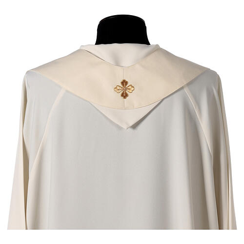 Chasuble 100% wool with hand-embroidered gallon and golden cross Gamma 10