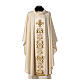 Chasuble 100% wool with hand-embroidered gallon and golden cross Gamma s1
