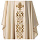 Chasuble 100% wool with hand-embroidered gallon and golden cross Gamma s2