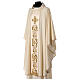 Chasuble 100% wool with hand-embroidered gallon and golden cross Gamma s4