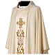 Chasuble 100% wool with hand-embroidered gallon and golden cross Gamma s5