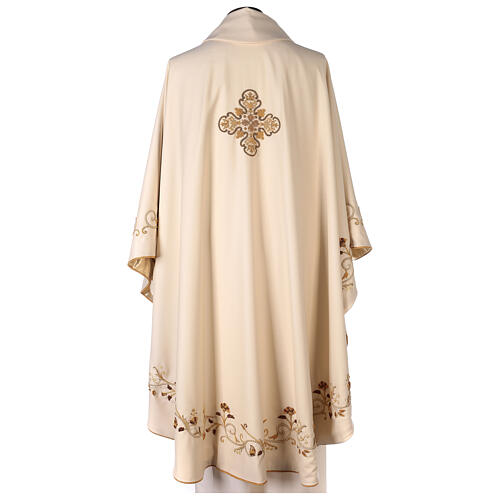 Chasuble 100% laine croix BRODÉE MAIN directement sur le tissu  Gamma 6