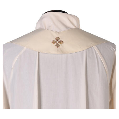 Chasuble 100% laine croix BRODÉE MAIN directement sur le tissu  Gamma 9