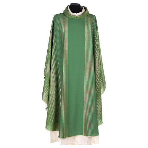 Chasuble in wool and lurex with stripes, light fabric Gamma 3