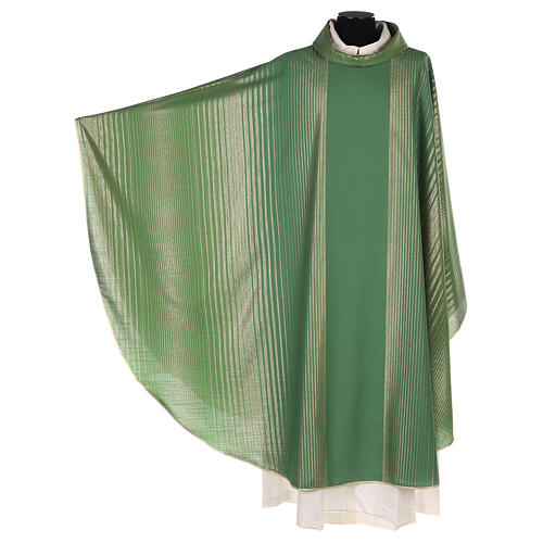 Chasuble in wool and lurex with stripes, light fabric Gamma 4