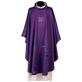 STOCK Wool Chasuble blended color with embroidered Cross Gamma