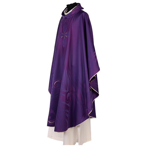 STOCK Wool Chasuble blended color with embroidered Cross Gamma 5
