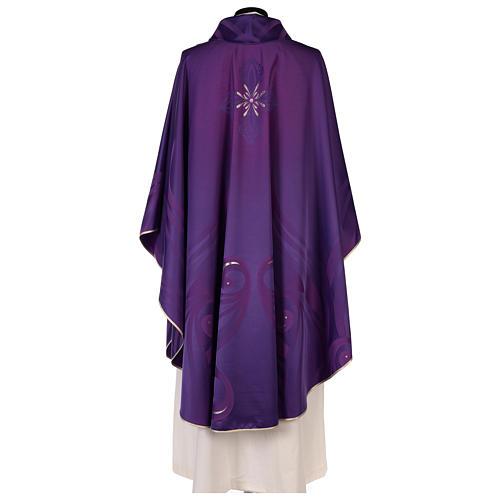 STOCK Wool Chasuble blended color with embroidered Cross Gamma 6