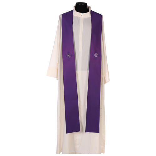 STOCK Wool Chasuble blended color with embroidered Cross Gamma 7