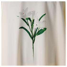 Saint Joseph chasuble, 100% ivory polyester, direct printing 