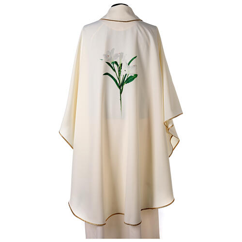 Saint Joseph chasuble, 100% ivory polyester, direct printing 4