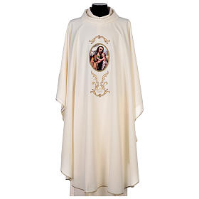 Messgewand mit Sankt Joseph aus 100% Polyester in liturgischen Farben Gamma